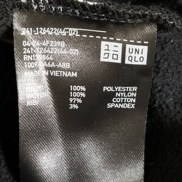 UNIQLO Black Micro Fleece Pullover S Nylon Stripe Techwear Sweatshirt Jumper - Picture 7 of 7